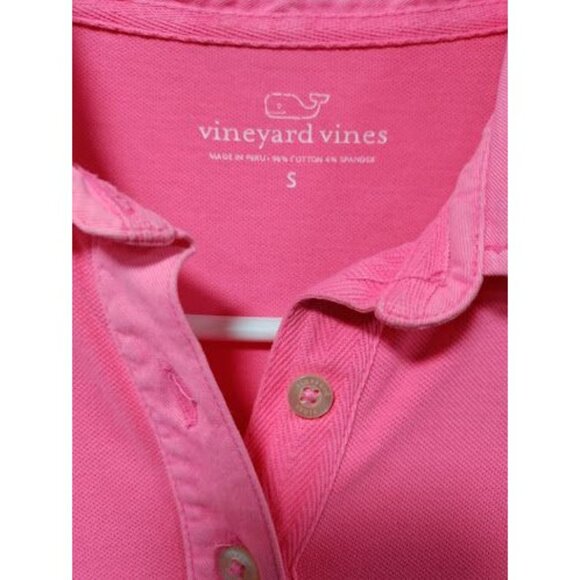 Vineyard Vines Embroidered Henley Polo Shirt Dress Cap Sleeve Pink Women's Small - Picture 6 of 13
